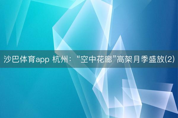 沙巴体育app 杭州：“空中花廊”高架月季盛放(2)