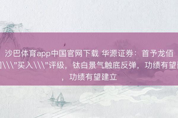 沙巴体育app中国官网下载 华源证券：首予龙佰集团\