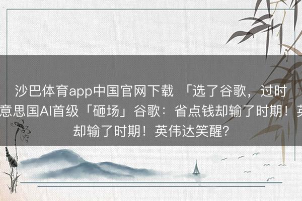 沙巴体育app中国官网下载 「选了谷歌，过时一年！」好意思国AI首级「砸场」谷歌：省点钱却输了时期！英伟达笑醒？