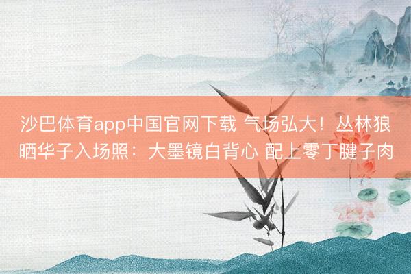 沙巴体育app中国官网下载 气场弘大！丛林狼晒华子入场照：大墨镜白背心 配上零丁腱子肉