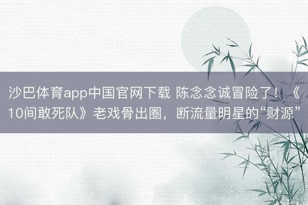 沙巴体育app中国官网下载 陈念念诚冒险了!《10间敢死队》老戏骨出圈,断流量明星的“财源”